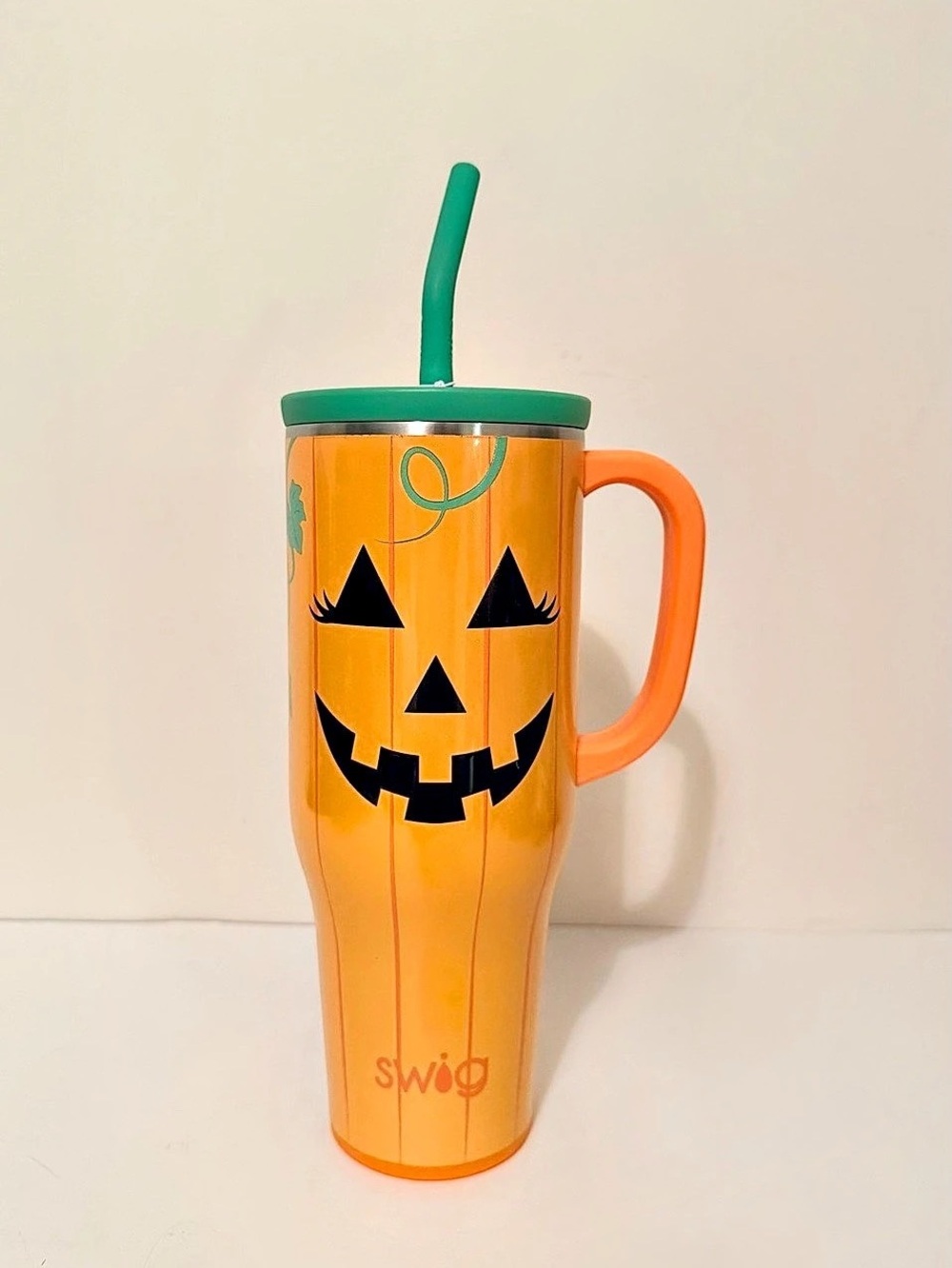 Swig Boo Crew 40 oz Pumpkin Tumbler with Straw in Orange
